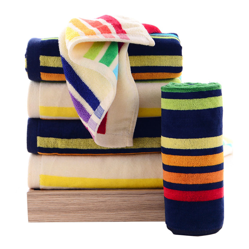 Katoen gestreepte Jacquard gezicht handdoek
