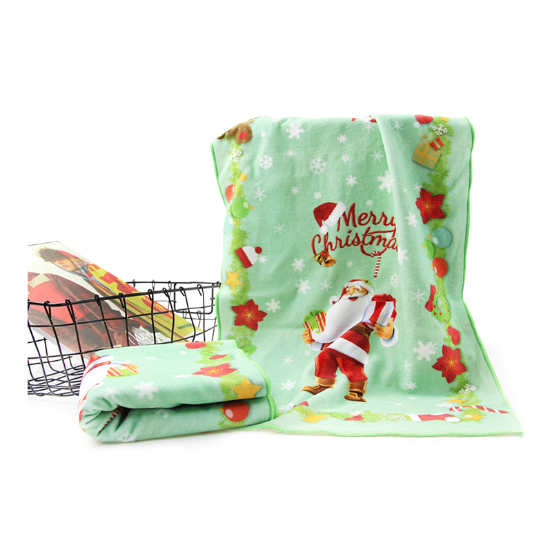 Aangepaste kerstdrukte handdoek